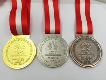 bag hanger and pins and medal 